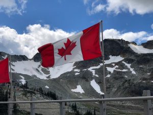 The Canadian Flag at the top of Whistler Blackcomb